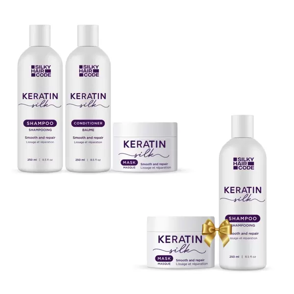 Hiuksia elvyttävä KERATIN-käsittely - kaikille hiustyypeille ja pituuksille + LAHJA lisäsetti